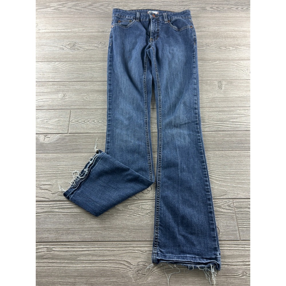 Dickies Relaxed Bootcut Jeans Womens Size 2R Blue Denim Cotton Stretch